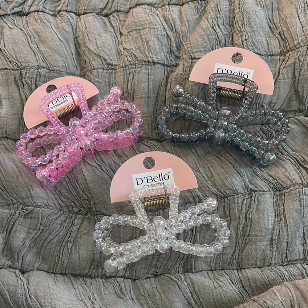 Claw Hair Clips - Pink, Silver, and Gray